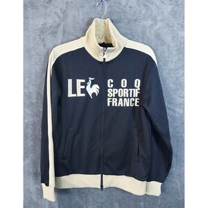 Le Coq Sportif C D Q France Track Jacket Men's Small  Beige White Embroidered